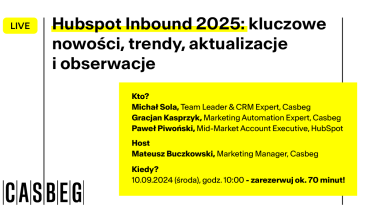 CASBEGLIVE: Hubspot Inbound 2025 – kluczowe nowości, trendy, aktualizacje i obserwacje